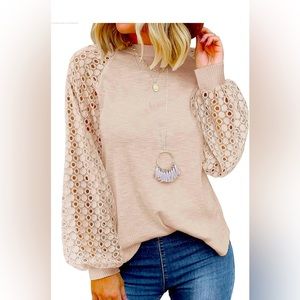 MIHOLL woman’s log sleeve lace detail casual blouse size XL